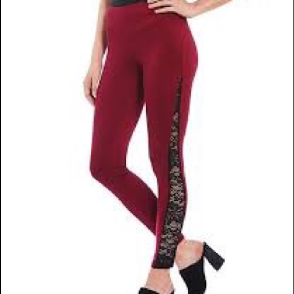 NWT Anna & Ava Lace Insert Tuxedo Ponte Leggings